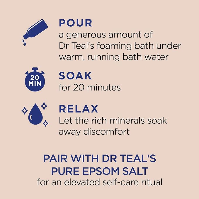 Dr Teal's Foaming Bath with Pure Epsom Salt, Shea Butter & Almond, 34 fl oz - Image 3