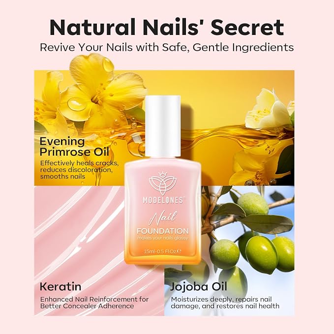 modelones Nail Strengthener Peachy Pink Nail Repair - Image 5