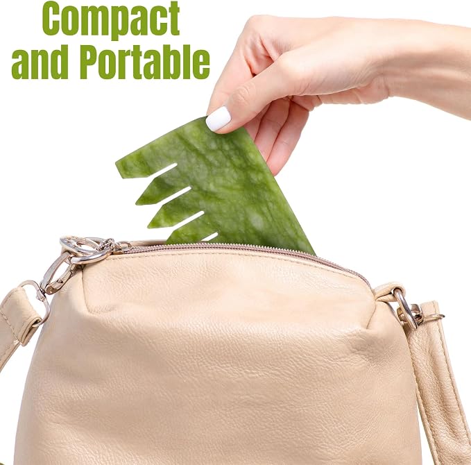 Geiserailie 2 Pcs Jade Combs Esthetician Supplies Massage Stone Hair Gua Sha - Image 6