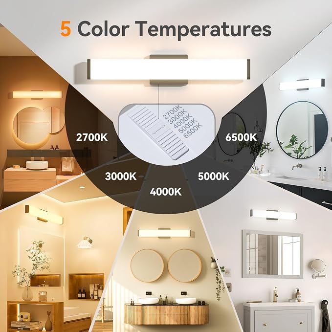 Amico Bathroom Vanity Light Over Mirror 32 inch, Dimmable 5CCT Led Vanity Lights - Image 2