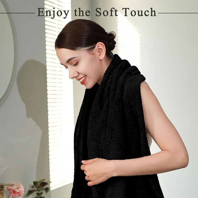 4 Pack Bath Towel Set, Waffle Bath Towel Set, Microfiber Super Soft Highly - Image 5