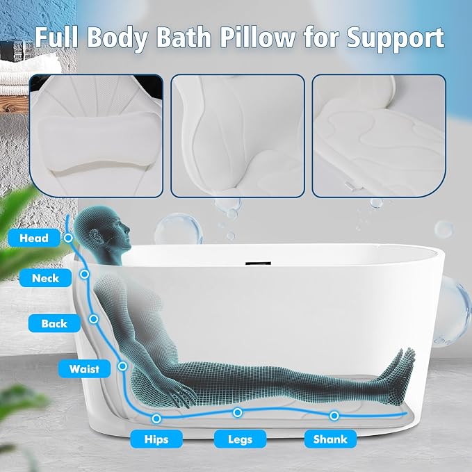 Poemland Luxury Thick Full Body Bath Pillows Mat & Cushion - Image 3