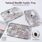 Karibiber Luxury Marble Vanity Tray, Bathroom Tray Countertop, Calacatta - Image 2