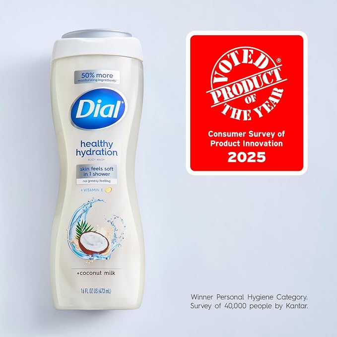 Dial Body Wash, Healthy Hydration, Coconut Milk + Vitamin E, 16 fl oz, Leaves - Image 4