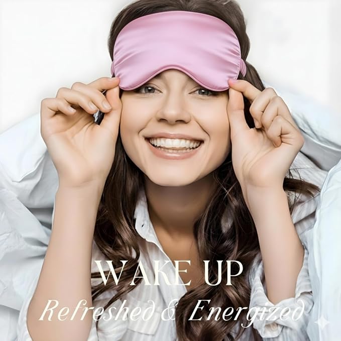 Silk Satin Sleeping Eye Mask, Light Purple Sleep Eye Mask Night Blindfold - Image 5