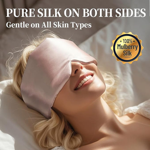 100% Mulberry Silk Sleep Mask, Large Eye Cover - Image 2