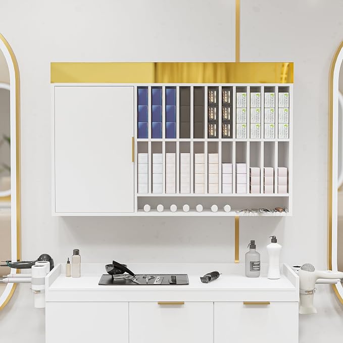OmySalon Hair Color Organizer Rack, Professional Wall Mounted Salon Station - Image 2