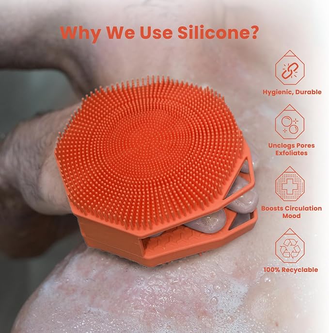 iTokGok® Premium 2-in-1 Silver-Infused Silicone Body Scrubber, Double-Sided - Image 3