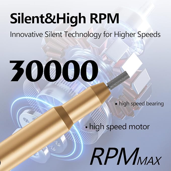 Nail Drill Kit Electric Rechargeable Set Cordless Nail Art Grinding Machine - Image 2
