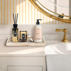 MAONAME Wash White Bathroom Vanity Tray, Rustic Long Narrow Tray, Rectangle - Image 5