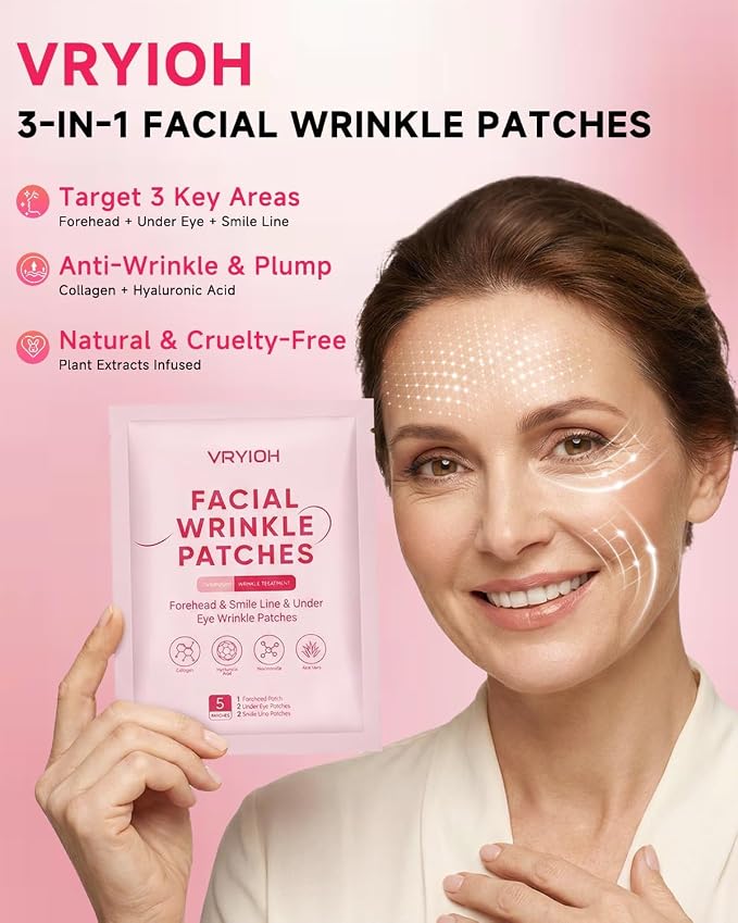3 IN 1 Forehead, Smile Line & Under Eye Wrinkle Patches, Overnight Facial - Image 2