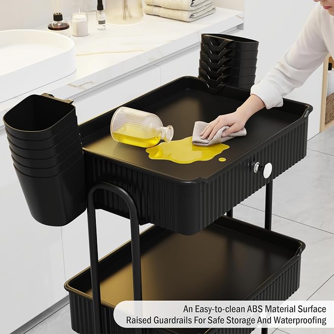 3 Tier Drawer Shelf Beauty Cart - Image 8