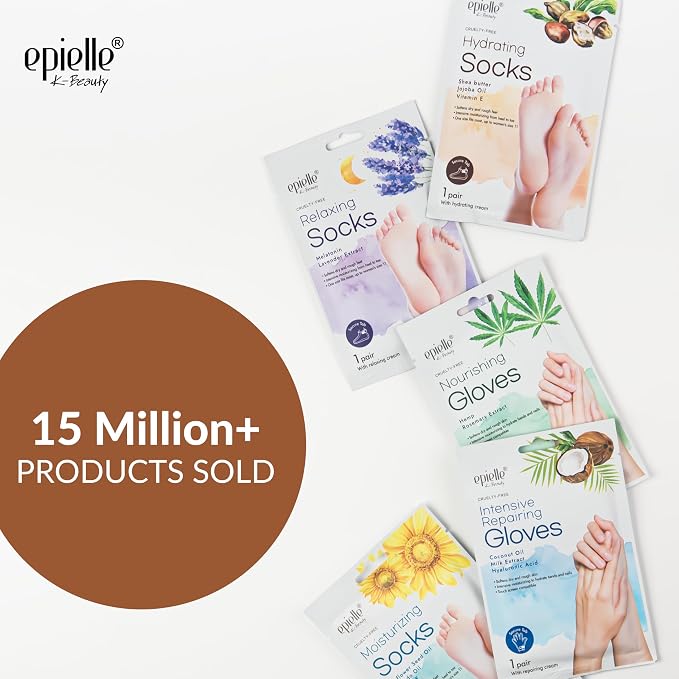 Epielle Hydrating Foot Mask 6 Pairs, Relieve and Soften - Image 2