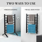 MyGift Hotel Series Matte Black Carbon Steel Towel Warmer Rack - Image 2