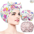 2 PCS Shower Caps, Reusable & Extra Large & Adjustable & Double Layer by WINSTECK