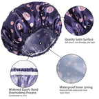 4 PCS Shower Cap for Women, Elastic and Reusable Bath Caps, Double Layers - Image 6