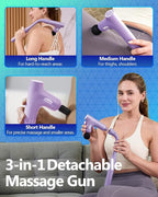 3-in-1 Detachable Massage Gun Deep Tissue, Ergonomic Extension Handle Back - Image 3