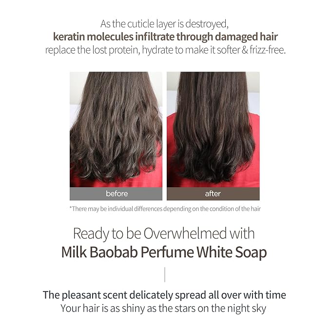 Milk Baobab Hydrating Shampoo, Nourishing Korean Hair Care, Long-Lasting White - Image 6