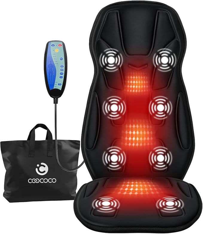 CooCoCo Back Massager with Heat, 8 Vibrating Motors Back Massager by CooCoCo