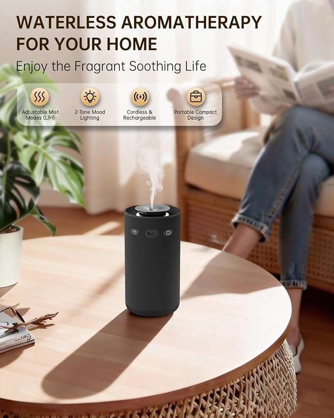 Waterless Essential Oil Diffuser, Portable Car Aromatherapy Diffuser, - Image 3