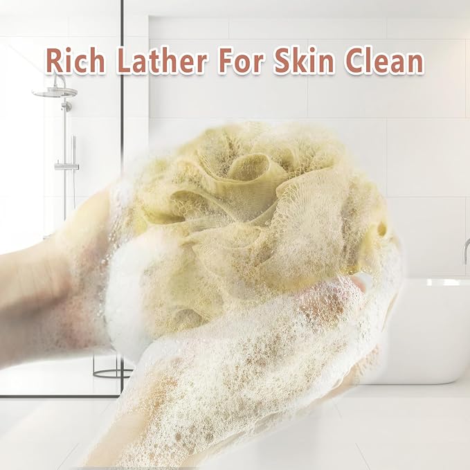 Rnoafmu Shower Loofah Bath Sponge, 60G Loofah Exfoliating Body Scrubber - Image 5