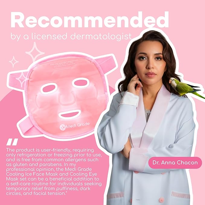 Medi Grade Cooling Ice Face Mask and Cooling Eye Mask - Image 4