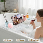 Expandable Clear Acrylic Bathtub Tray Caddy, Foldable Tub Bath Tray - Image 7
