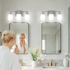 L LOHAS LED Brushed Nickel Bathroom Light Fixtures, 3-Light Vanity Light Over - Image 7