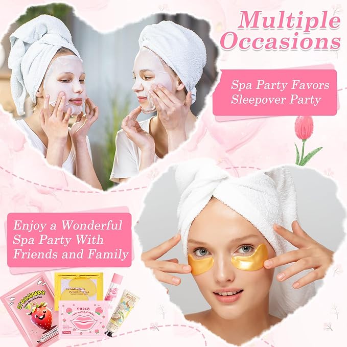 90PCS Spa Party Supplies for Girls, Spa Skincare Sets Party Favors Include Face - Image 4