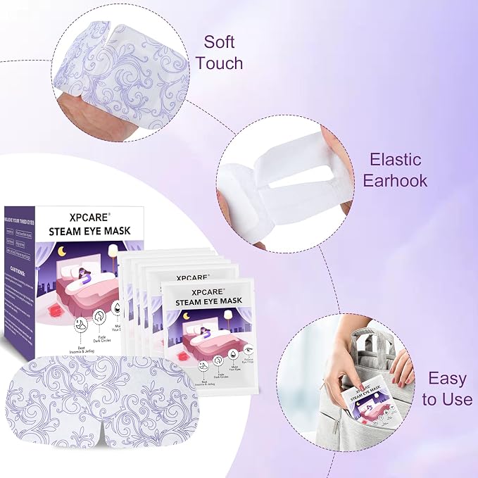 XPCARE 32 Pack Steam Eye Masks for Dry Eyes, SPA Warm Sleep Eye Mask, - Image 6