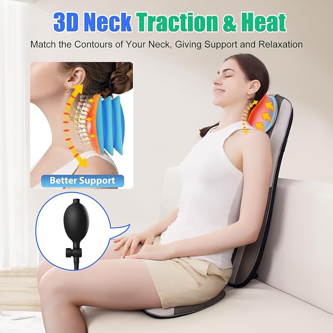Shiatsu Back Massager with Heat, Massage Chair Pad Seat Cushion - Image 3