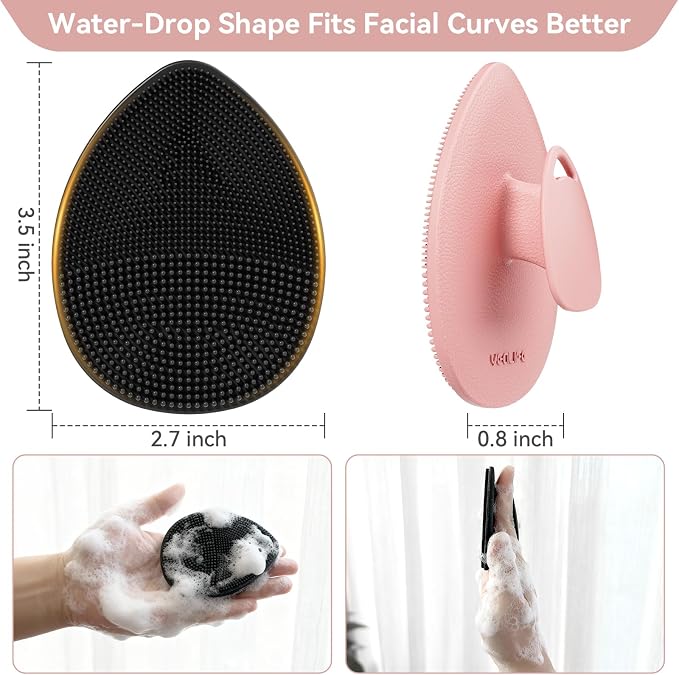 Silicone Face Scrubber 2 Pack, Manual Facial Cleansing Brush - Image 2
