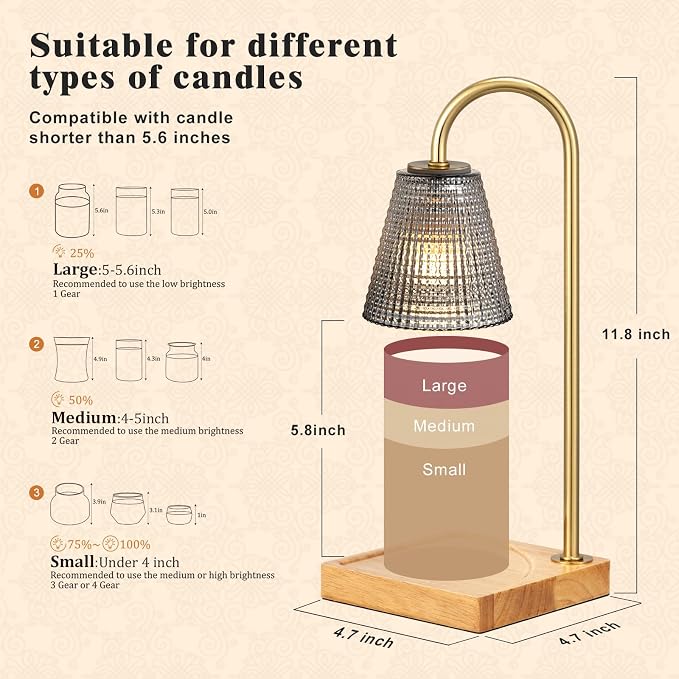 Hong-in Black and Gold Candle Warmer Lamp - Image 4