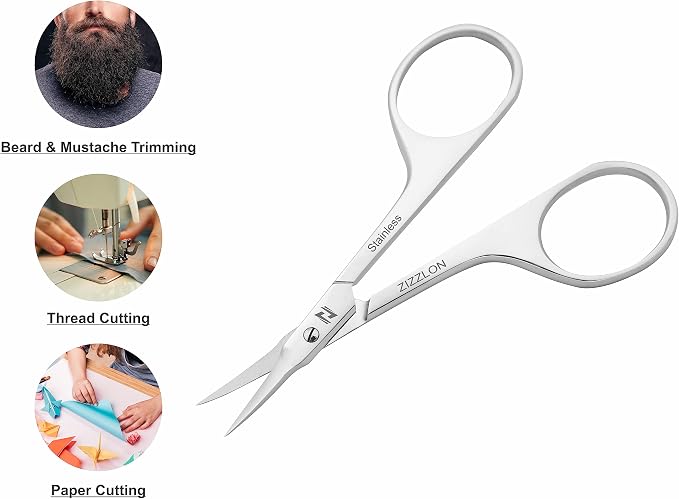 Cuticle Scissors Extra Fine Curved Blade, Extra Slim Scissors - Image 4