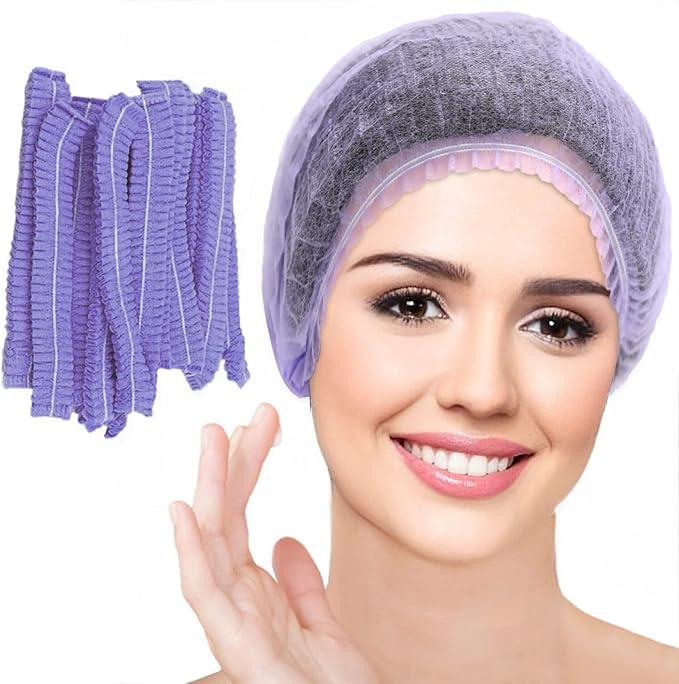 Disposable Bouffant Caps, 21inches Hair Net, Elastic Dust Cap by Smilco