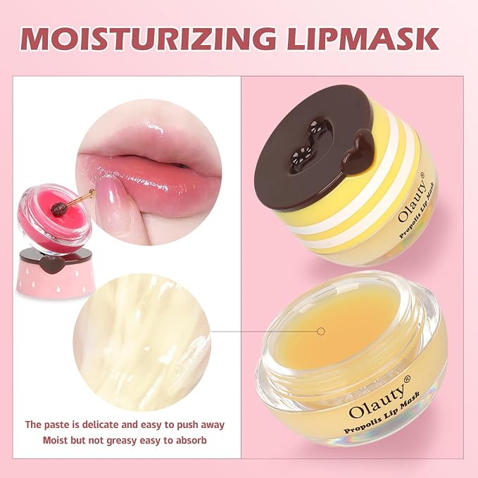 3PCS Bee Lip Balm Honey Pot, Lip Mask Skincare, Prevention Lip Dry Set - Image 6