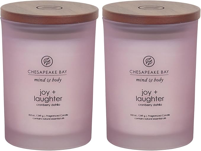 Chesapeake Bay Candle Joy + Laughter Scented Candles Cranberry Dahlia Medium by ChesapeakeBayFragrance