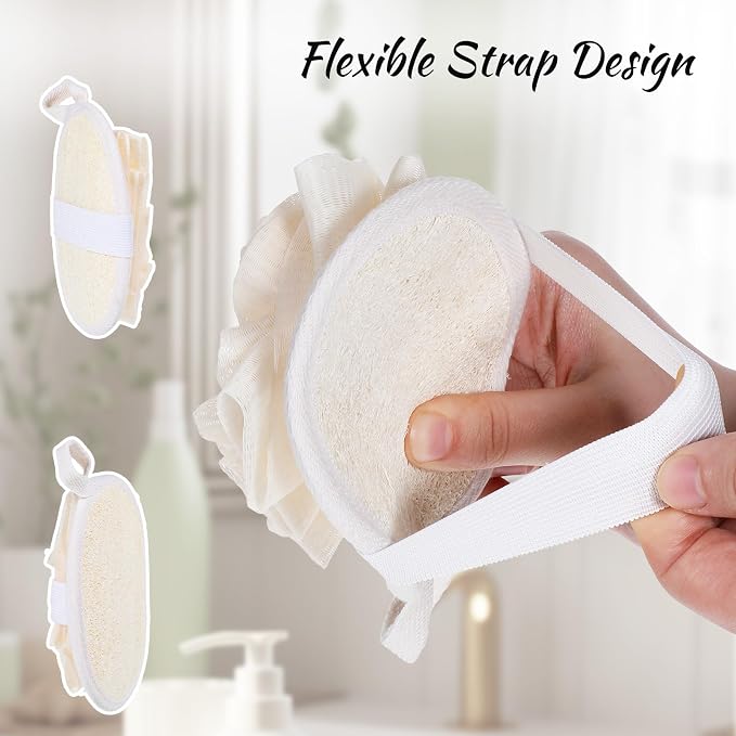 Jeffdad 2Pcs Natural Loofah Sponge, Premium Exfoliating Body Scrubber - Image 6