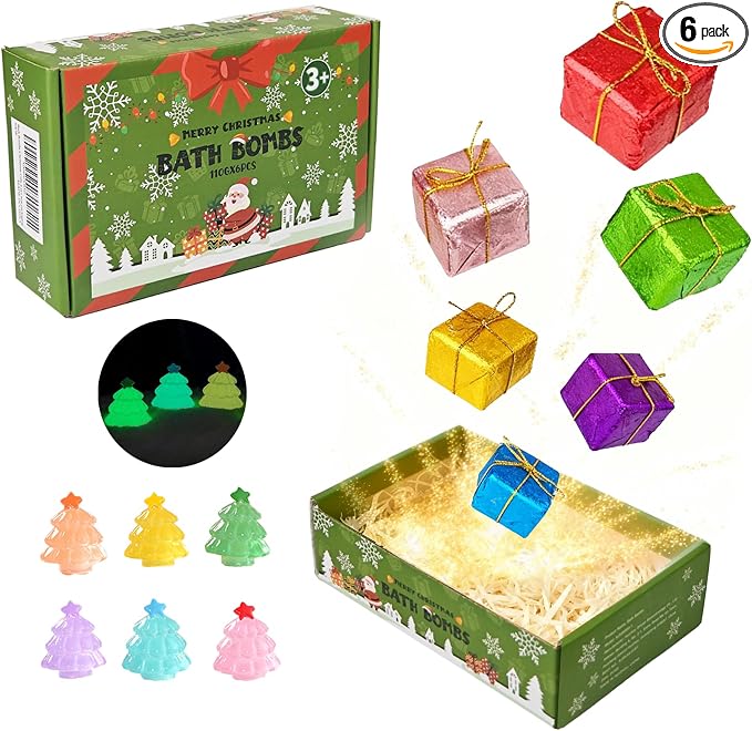 Christmas Bath Bombs with Surprise Toys Inside: 6 Pack Handmade Gifts Bath Bomb by Unknown