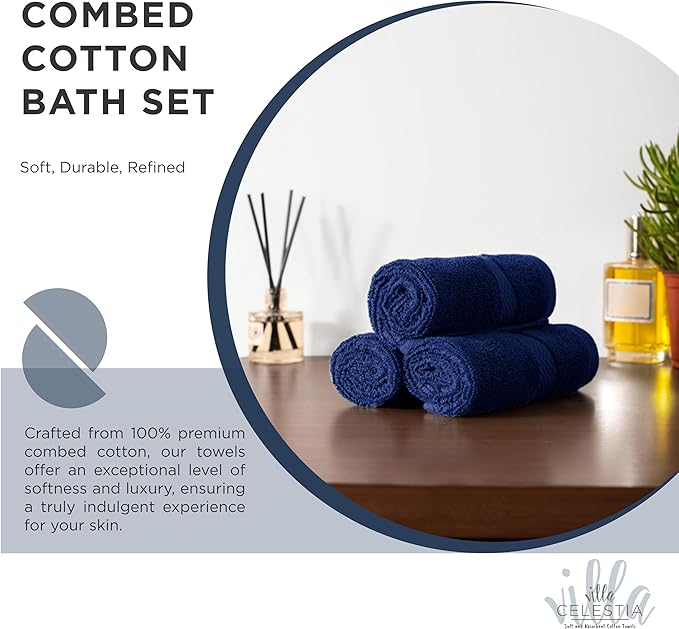100% Cotton Bath Towel Set of 24-6 Bath Towels, 6 Hand Towels, 12 Wash Cloths - Image 2