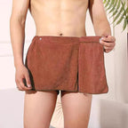 Men Boys Soft Wearable Bath Towel Short Pants Adjustable Mircofiber Towel - Image 5
