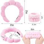 Zkptops Spa Headband for Washing Face Wristband Set Sponge Makeup Skincare - Image 6