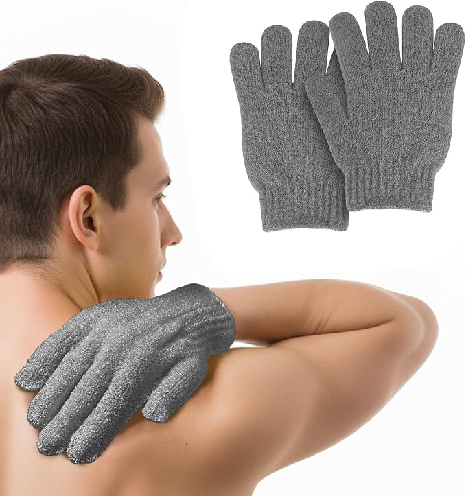 MOLOPPO 2 PCS Exfoliating Glove, Scrub Gloves Exfoliating, Body Exfoliator by MOLOPPOCase