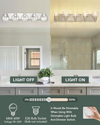 Bathroom Light Fixtures, 5 Light Brushed Nickel Vanity Light, 32 Inch Modern - Image 5