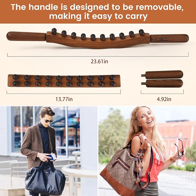 Guasha Wood Massage Stick Tools Wooden Therapy Scraping Lymphatic Drainage - Image 6