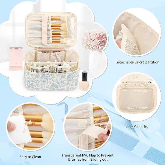 OCHEAL Makeup Bag Set, Portable Travel Makeup Bags Cosmetic Organizer Bag - Image 5