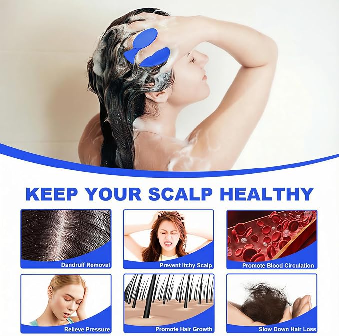 Meartchy Silicone Scalp Massager Shampoo Brush, Scalp Brush - Image 4