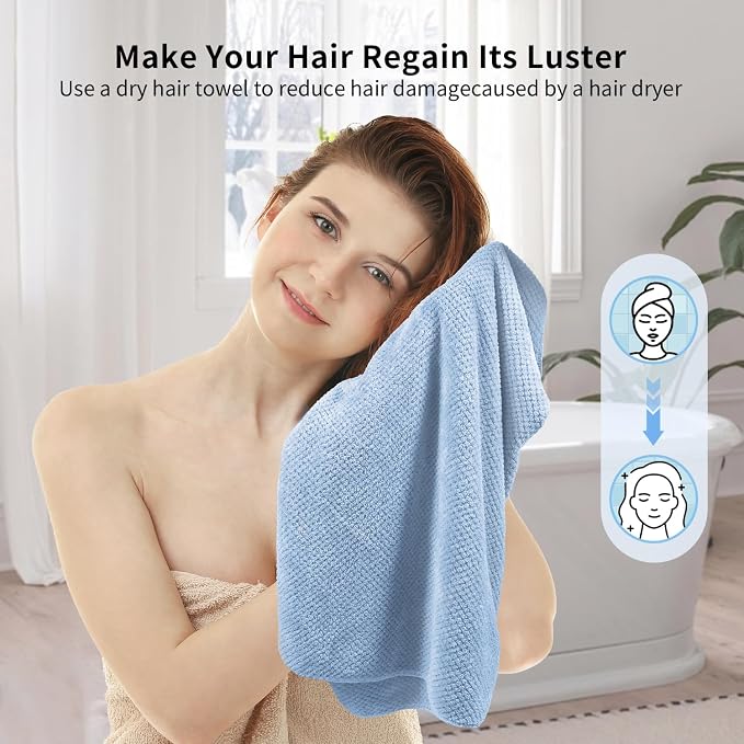 my novel things 2 Pack Extra Large Microfiber Hair Towel Wrap - Image 5