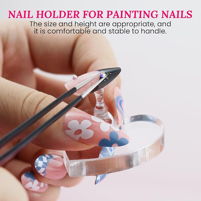 Wooden Stand for Nails Art Display Practice 2 Set, 1 Heart Shaped Acrylic - Image 4