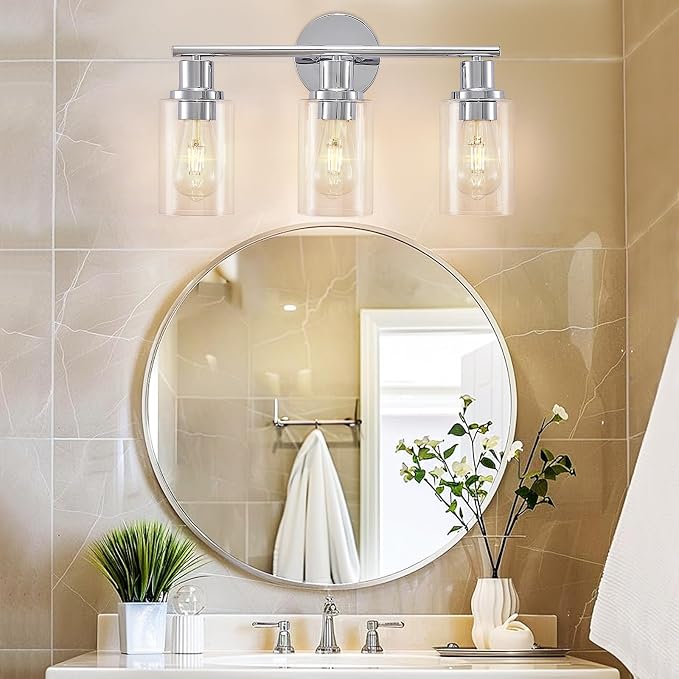 DLLT 3-Light Bathroom Light Fixtures: Chrome Modern Vanity Lights - Image 4